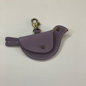 Portland Leather goods lavender mocking bird keychain